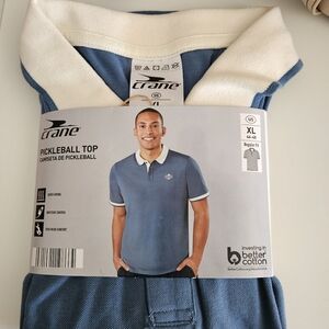 Men's Blue Pickleball Shirt New Sz XL 46-48 Two Tone